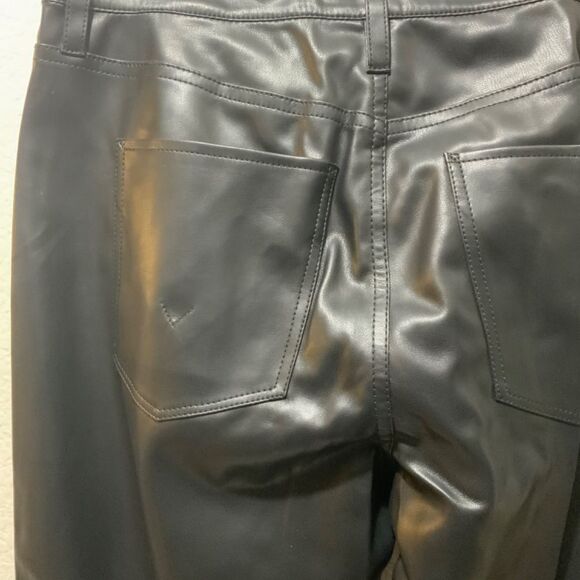 HUDSON Barbara Faux Leather High Waist Straight Ankle in Black Beauty size 30 - Picture 11 of 15